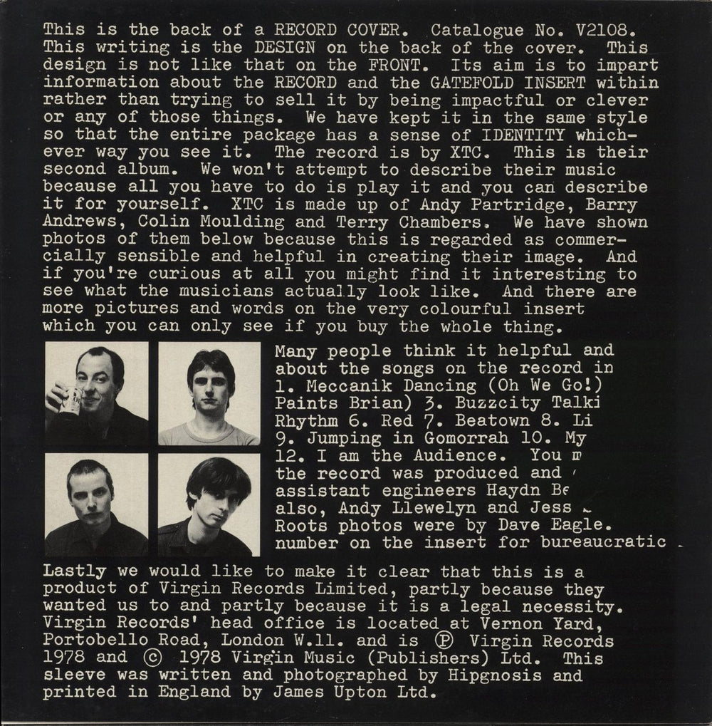 XTC Go 2 UK vinyl LP album (LP record)