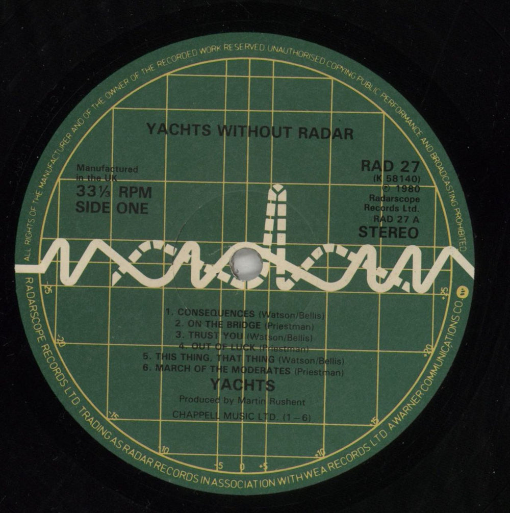 Yachts Yachts Without Radar UK vinyl LP album (LP record) YACLPYA561405