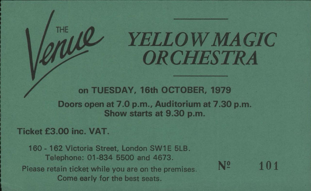 Yellow Magic Orchestra Yellow Magic Orechestra - Display Flat & Ticket Stub UK Promo display YMODIYE869062
