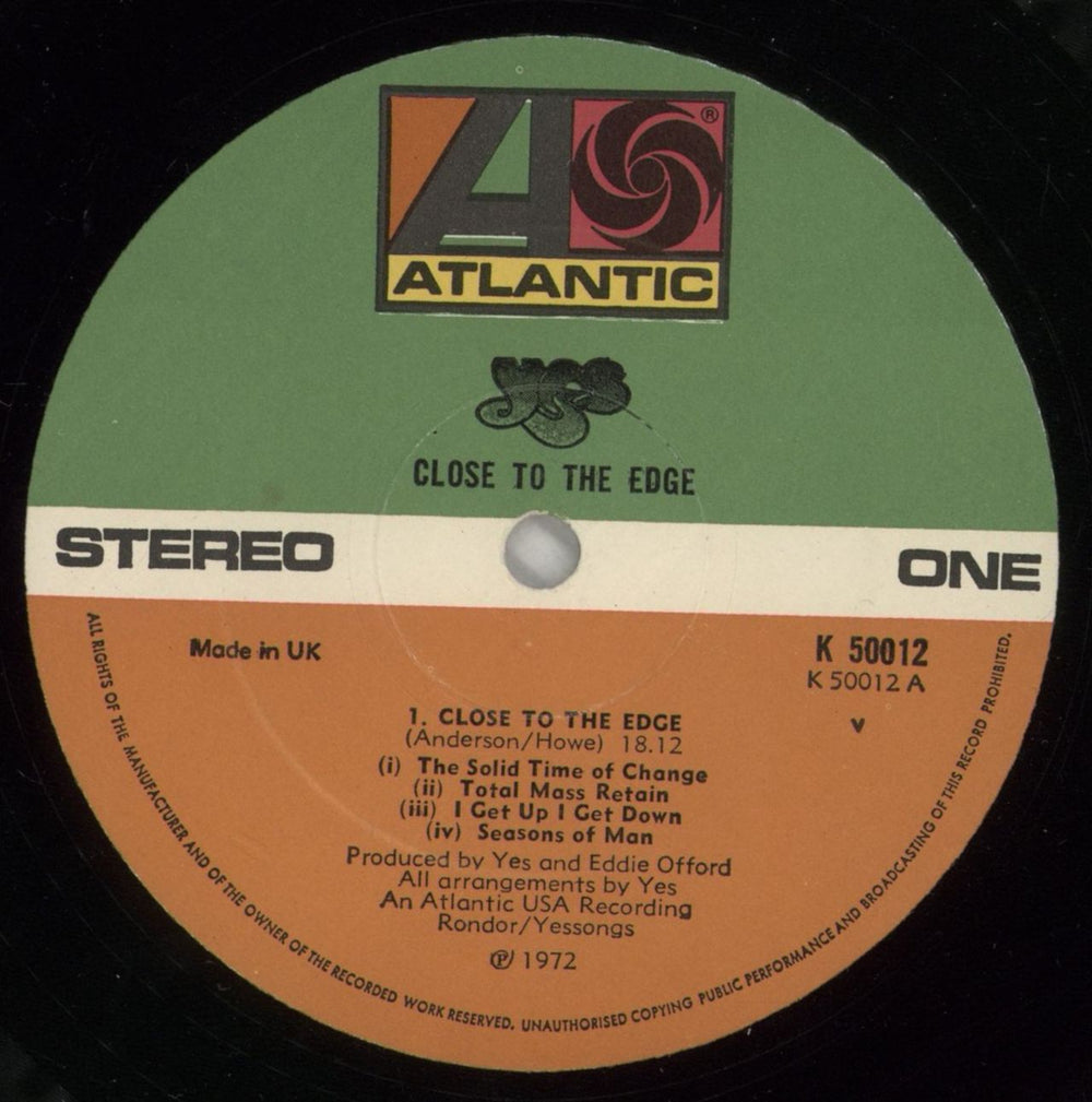 Yes Close To The Edge - 4th - Complete - VG Sleeve UK vinyl LP album (LP record) YESLPCL877158