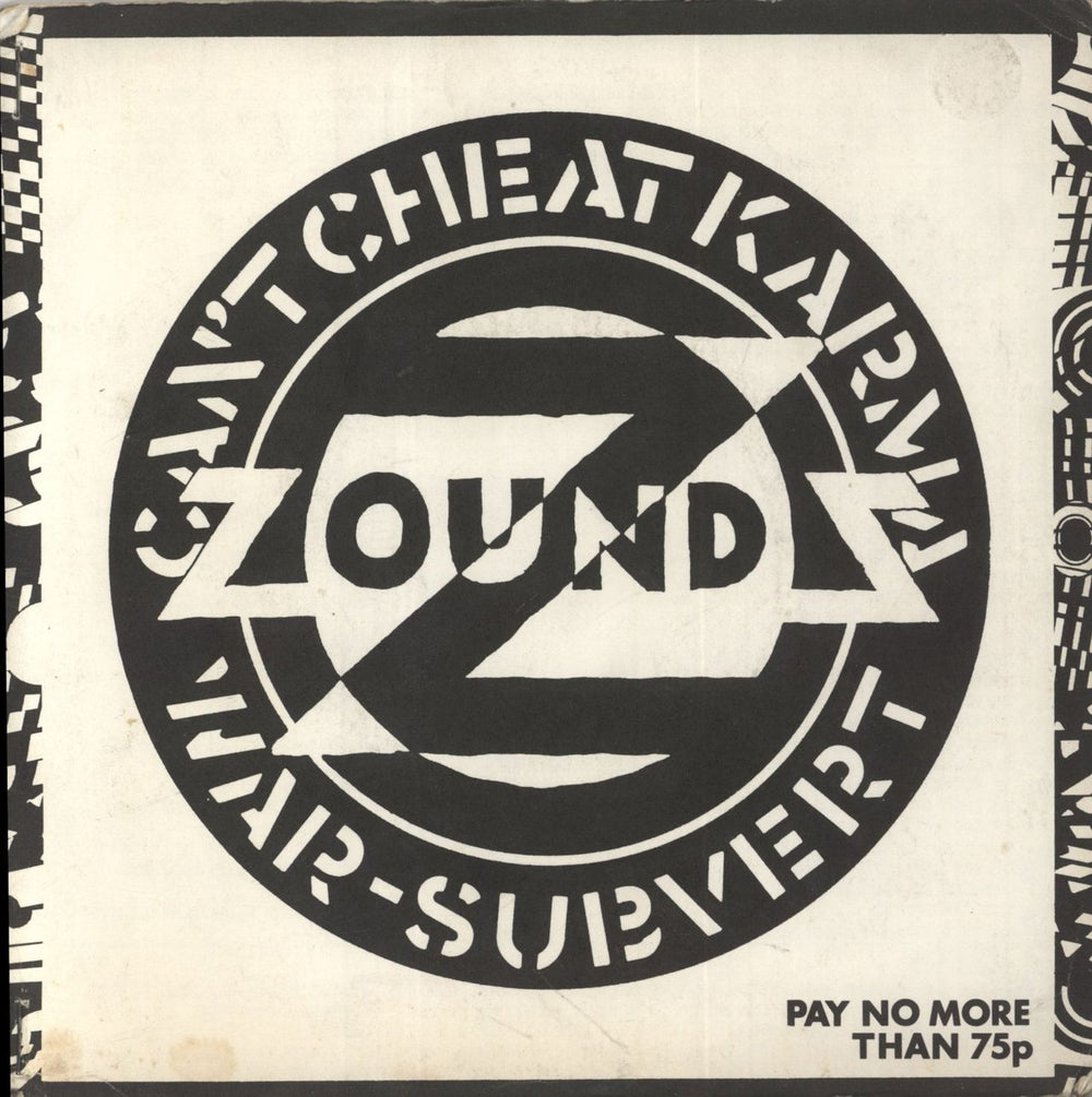 Zounds Can't Cheat Karma - Stapled Sleeve - VG UK 7" vinyl single (7 inch record / 45) 421984/3