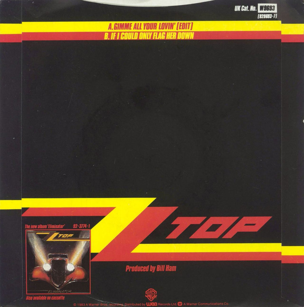 ZZ Top Gimme All Your Lovin' - Solid UK 7" vinyl single (7 inch record / 45)