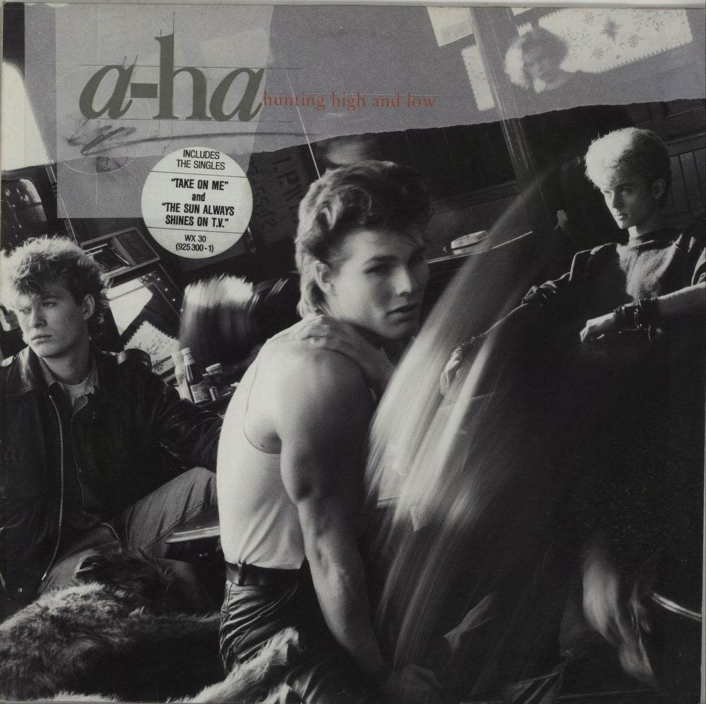 A-Ha Hunting High And Low - Stickered UK vinyl LP album (LP record) WX30