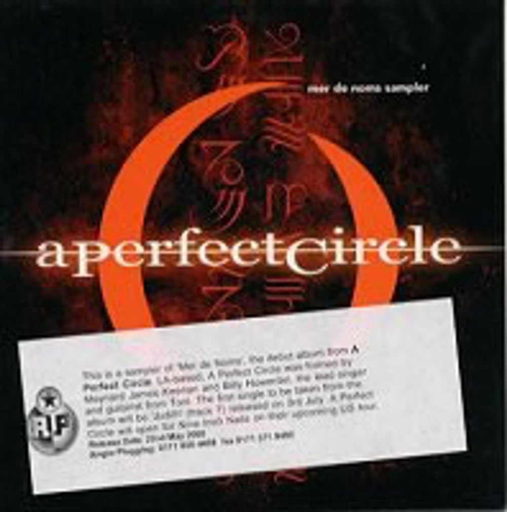 A Perfect Circle Mer De Noms Sampler UK Promo CD single (CD5 / 5") CDSAMP173