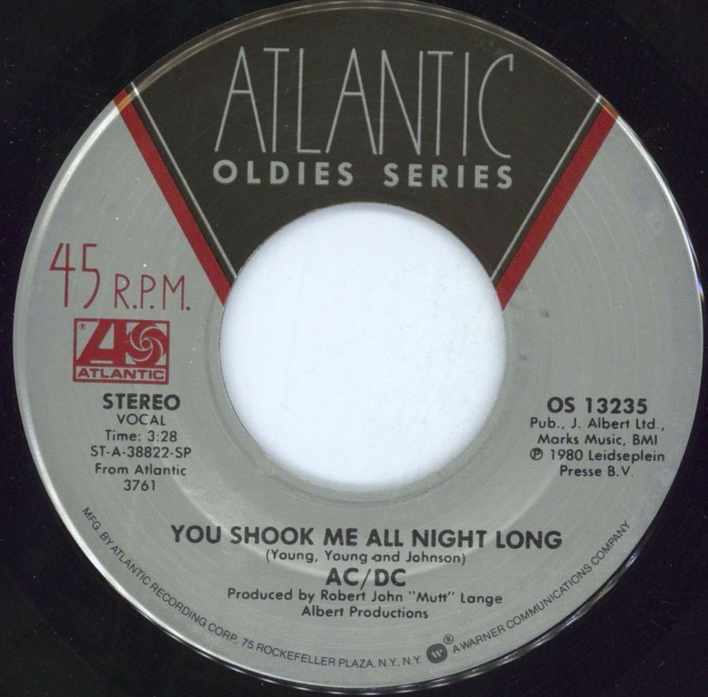 AC/DC Back In Black + Juke Box Tab US 7" vinyl single (7 inch record / 45) OS13235