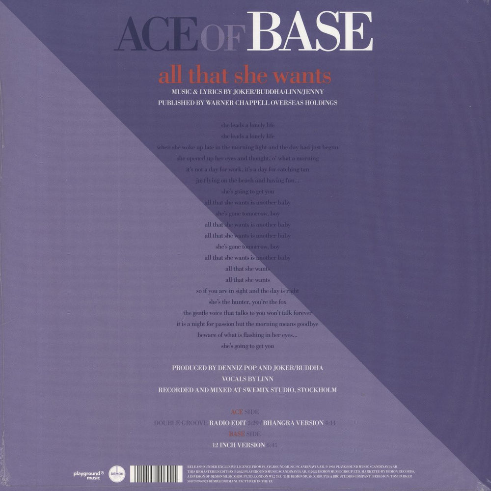 Ace Of Base All That She Wants - RSD - sealed UK 12" vinyl picture disc (12 inch picture record) 5014797906921