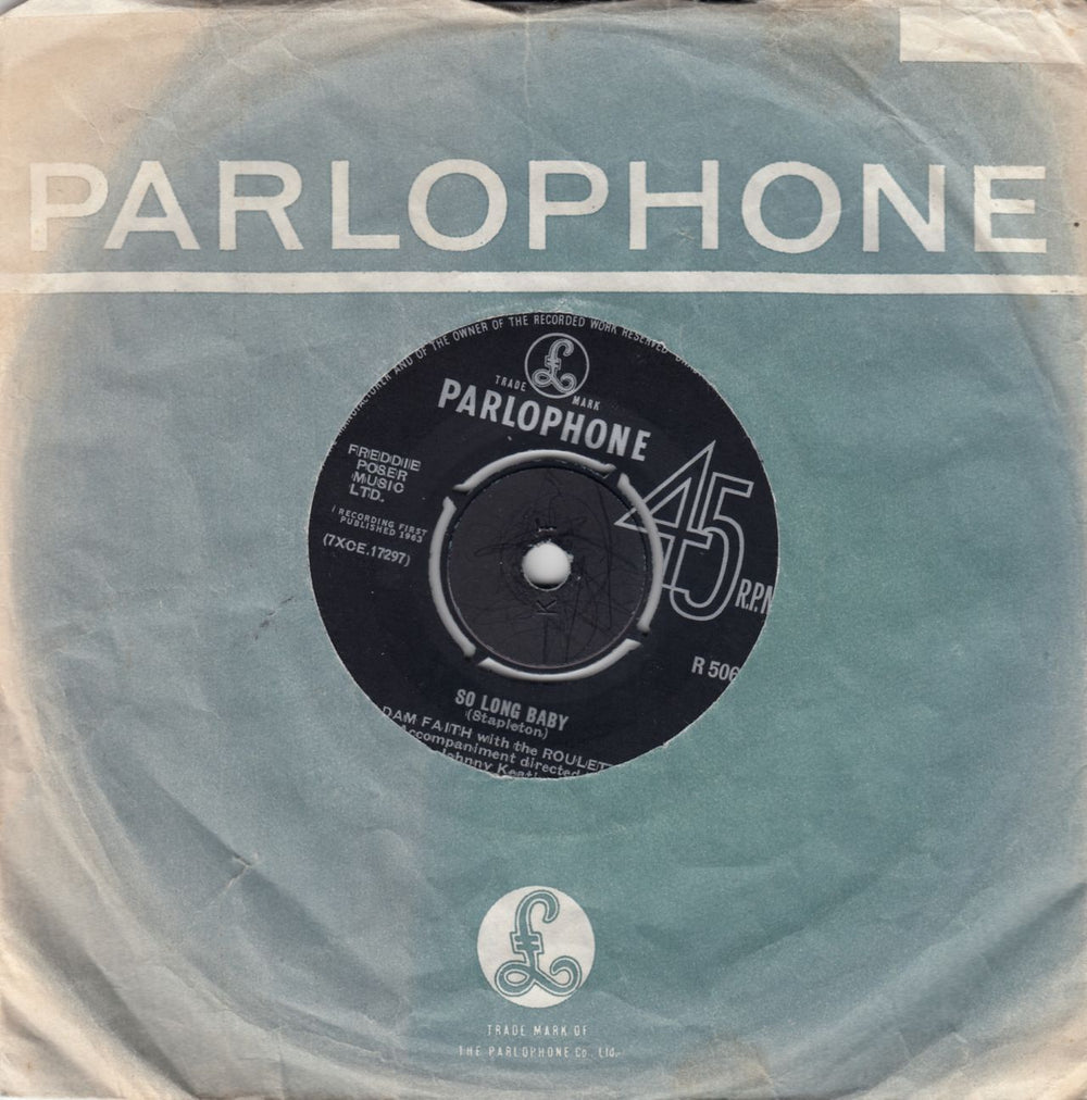 Adam Faith So Long Baby UK 7" vinyl single (7 inch record / 45) R5061