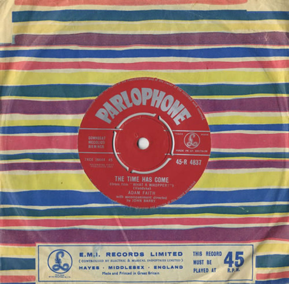 Adam Faith The Time Has Come UK 7" vinyl single (7 inch record / 45) 45-R4837