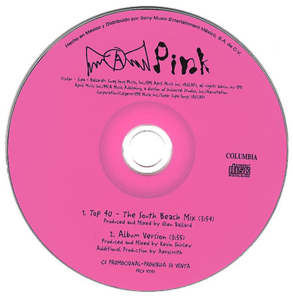 Aerosmith Pink Mexican Promo CD single (CD5 / 5") AERC5PI107152