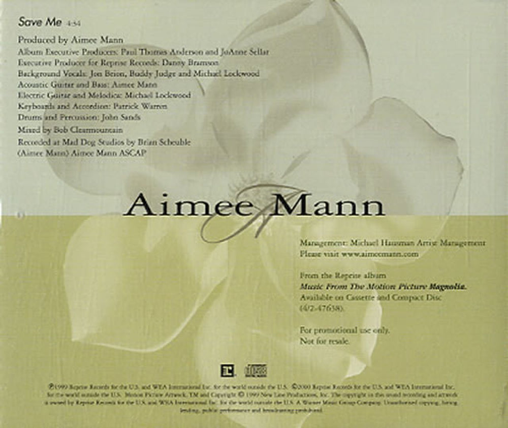 Aimee Mann Save Me UK Promo CD single (CD5 / 5") AMNC5SA154611