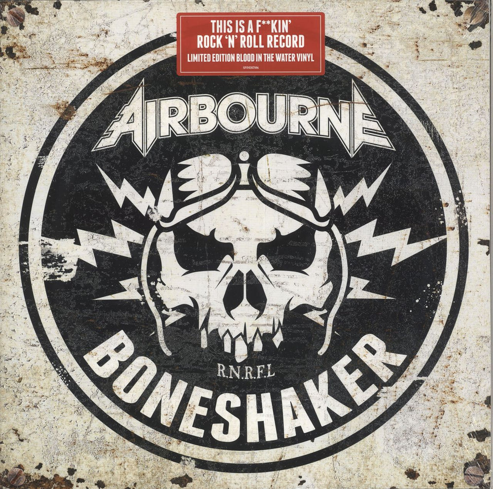 Airbourne Boneshaker - Blue & Red Splatter Vinyl - Sealed UK vinyl LP album (LP record) SPINE817886