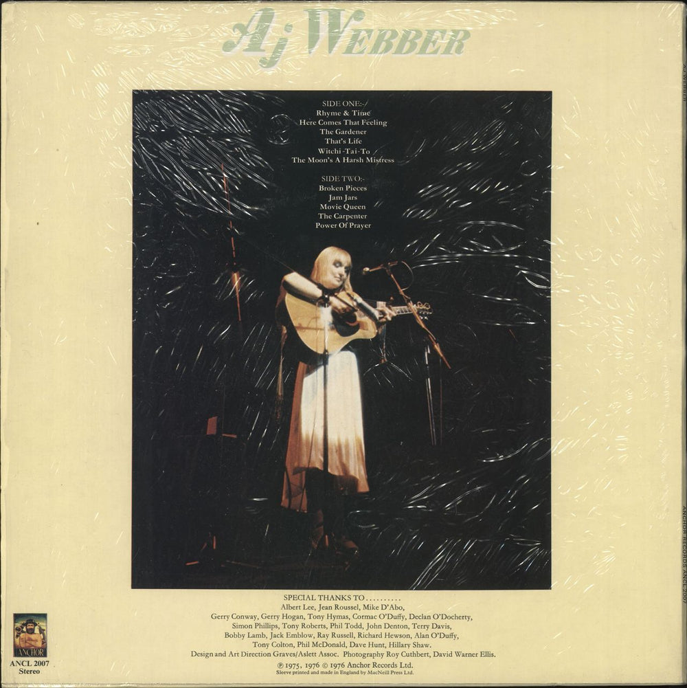 AJ Webber Rhyme And Time UK vinyl LP album (LP record)