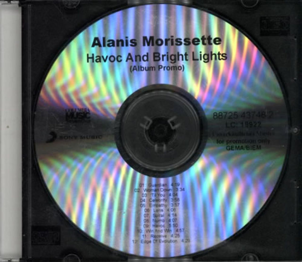 Alanis Morissette Havoc And Bright Lights UK Promo CD-R acetate 88725437482