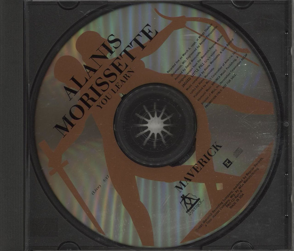 Alanis Morissette You Learn - Live Version US Promo CD single (CD5 / 5") PRO-CD-8401-R