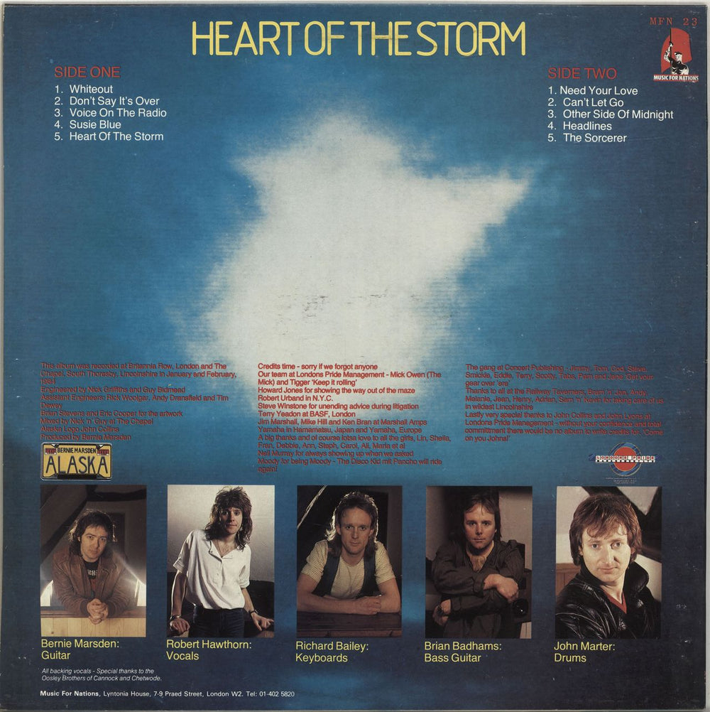 Alaska (UK) Heart Of The Storm + merch insert UK vinyl LP album (LP record)