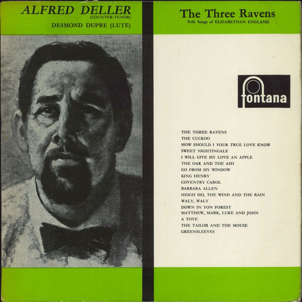 Alfred Deller The Three Ravens (Folk Songs Of Elizabethan England) UK vinyl LP album (LP record) TFL6026