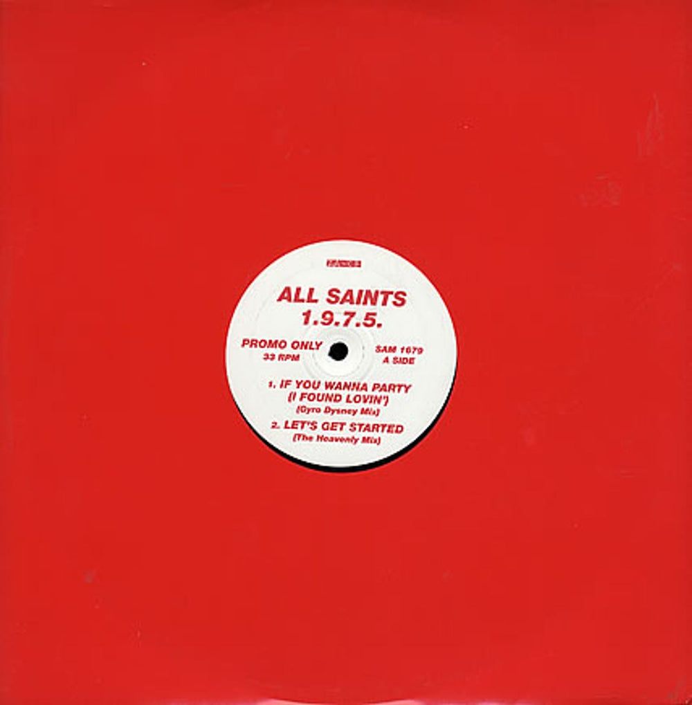All Saints If You Wanna Party UK Promo 12" vinyl single (12 inch record / Maxi-single) SAM1679