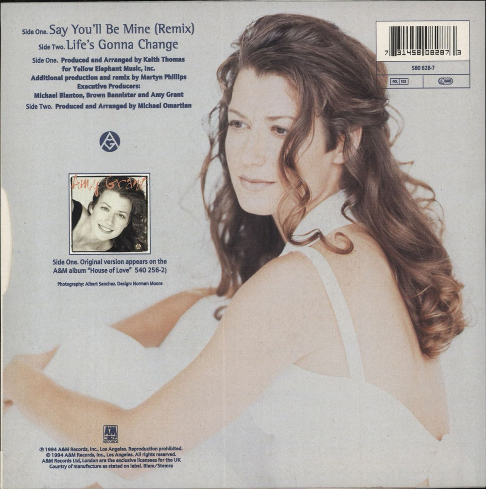 Amy Grant Say You'll Be Mine - Promo Stickered UK Promo 7" vinyl single (7 inch record / 45)