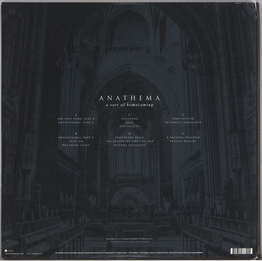 Anathema A Sort Of Homecoming UK 3-LP vinyl record set (Triple LP Album) 802644888415