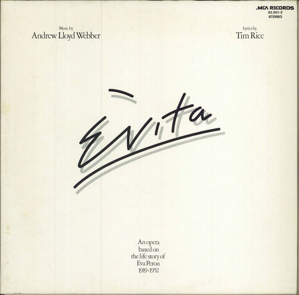 Andrew Lloyd Webber & Tim Rice Evita German 2-LP vinyl record set (Double LP Album) 82.001-2