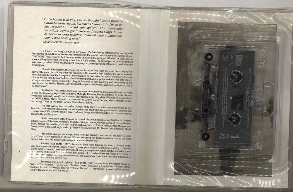 Andy Leek Say Something UK Promo cassette single