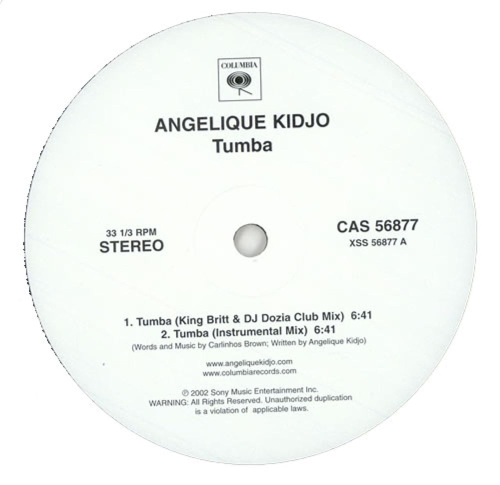 Angelique Kidjo Tumba US Promo 12" vinyl single (12 inch record / Maxi-single) CAS-56877