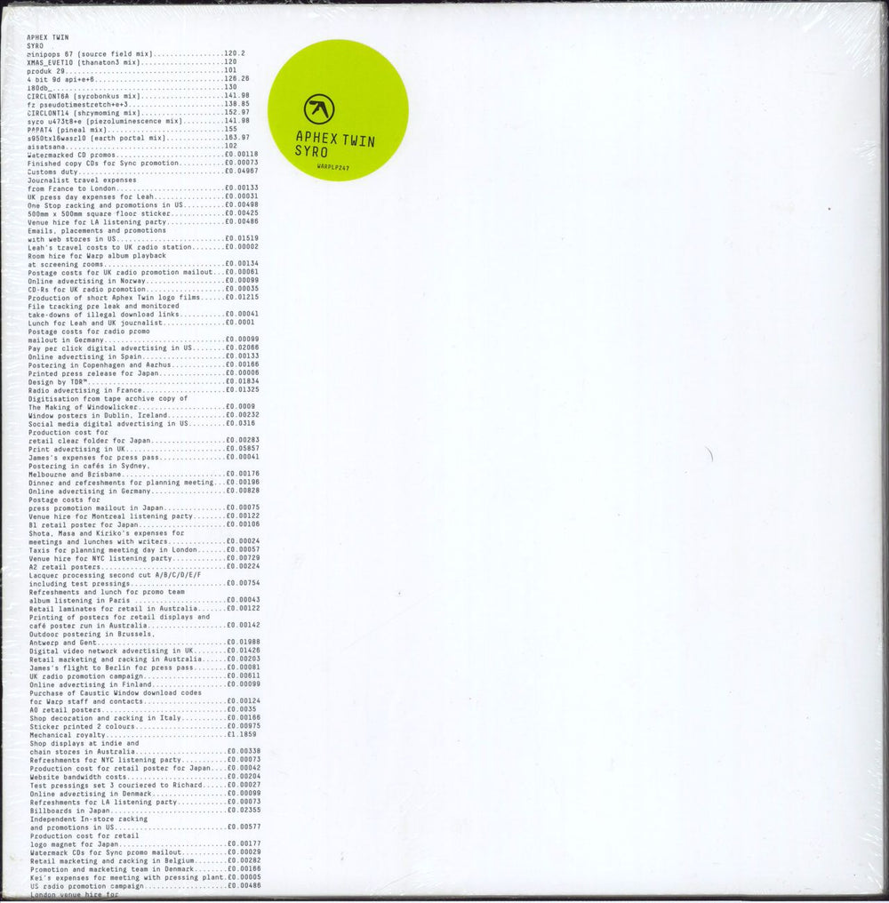 Aphex Twin Syro - Shrink UK 3-LP vinyl record set (Triple LP Album) WARPLP247