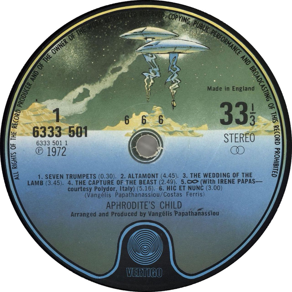 Aphrodite's Child 666 - Spaceship UK 2-LP vinyl record set (Double LP Album)