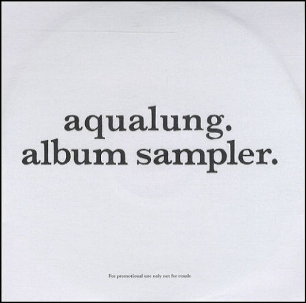 Aqualung Album Sampler UK Promo CD-R acetate CD-R ACETATE