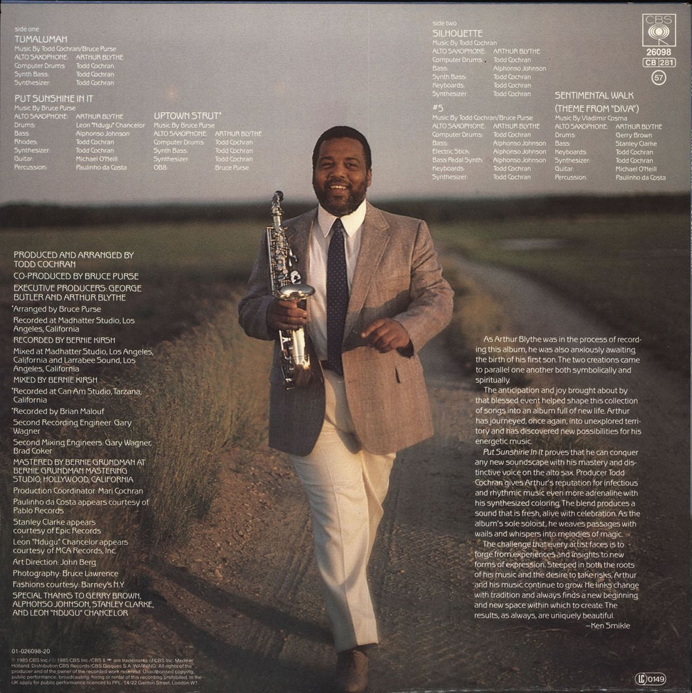 Arthur Blythe Put Sunshine In It Dutch vinyl LP album (LP record)