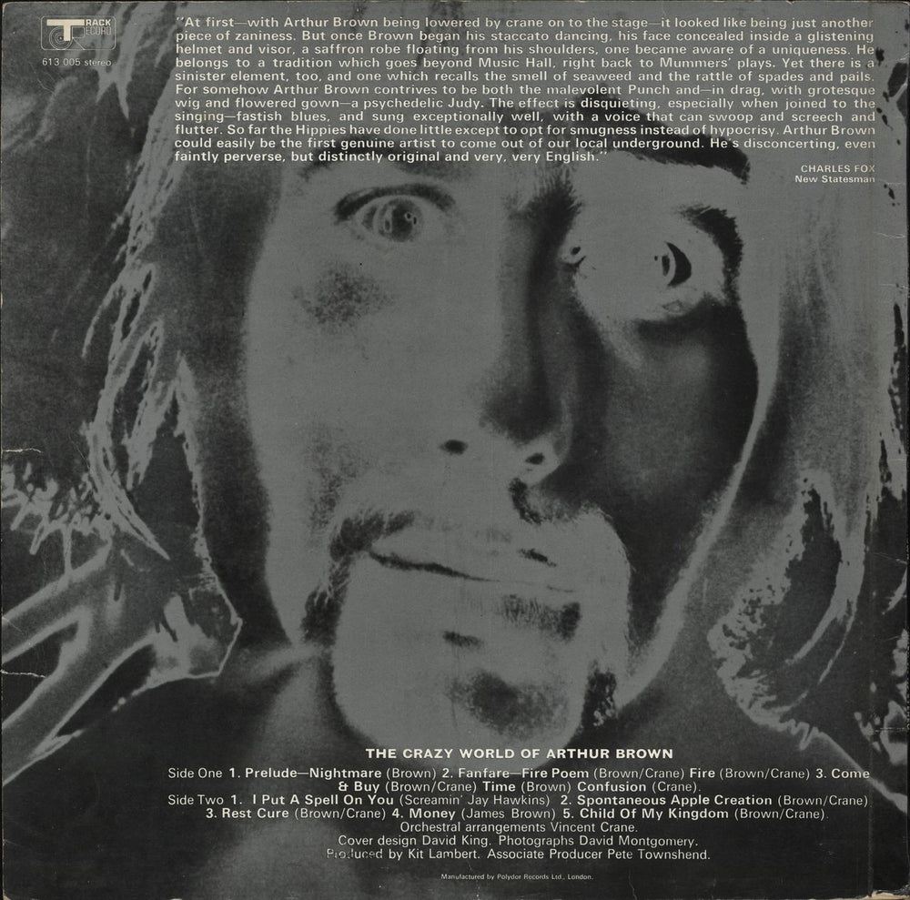 Arthur Brown The Crazy World Of Arthur Brown - EX UK vinyl LP album (LP record)