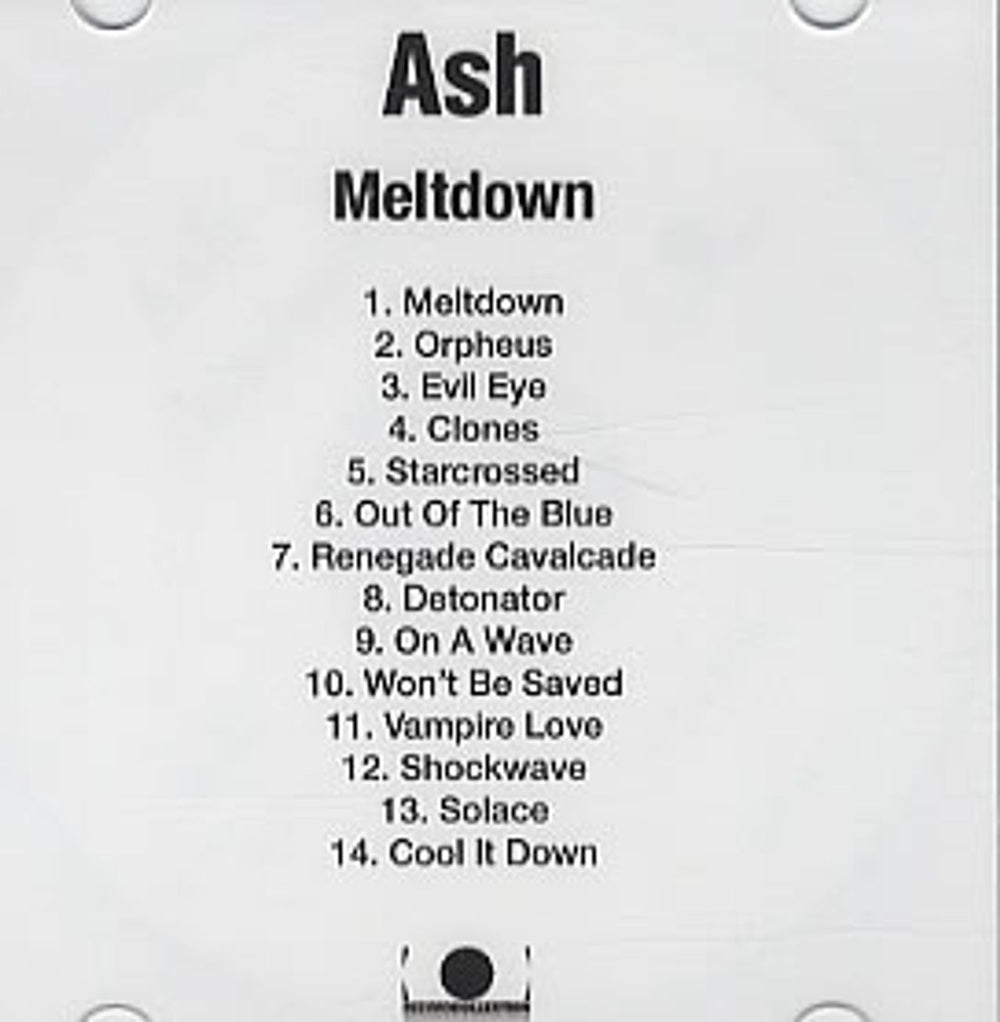 Ash Meltdown US Promo CD-R acetate CDR ACETATE