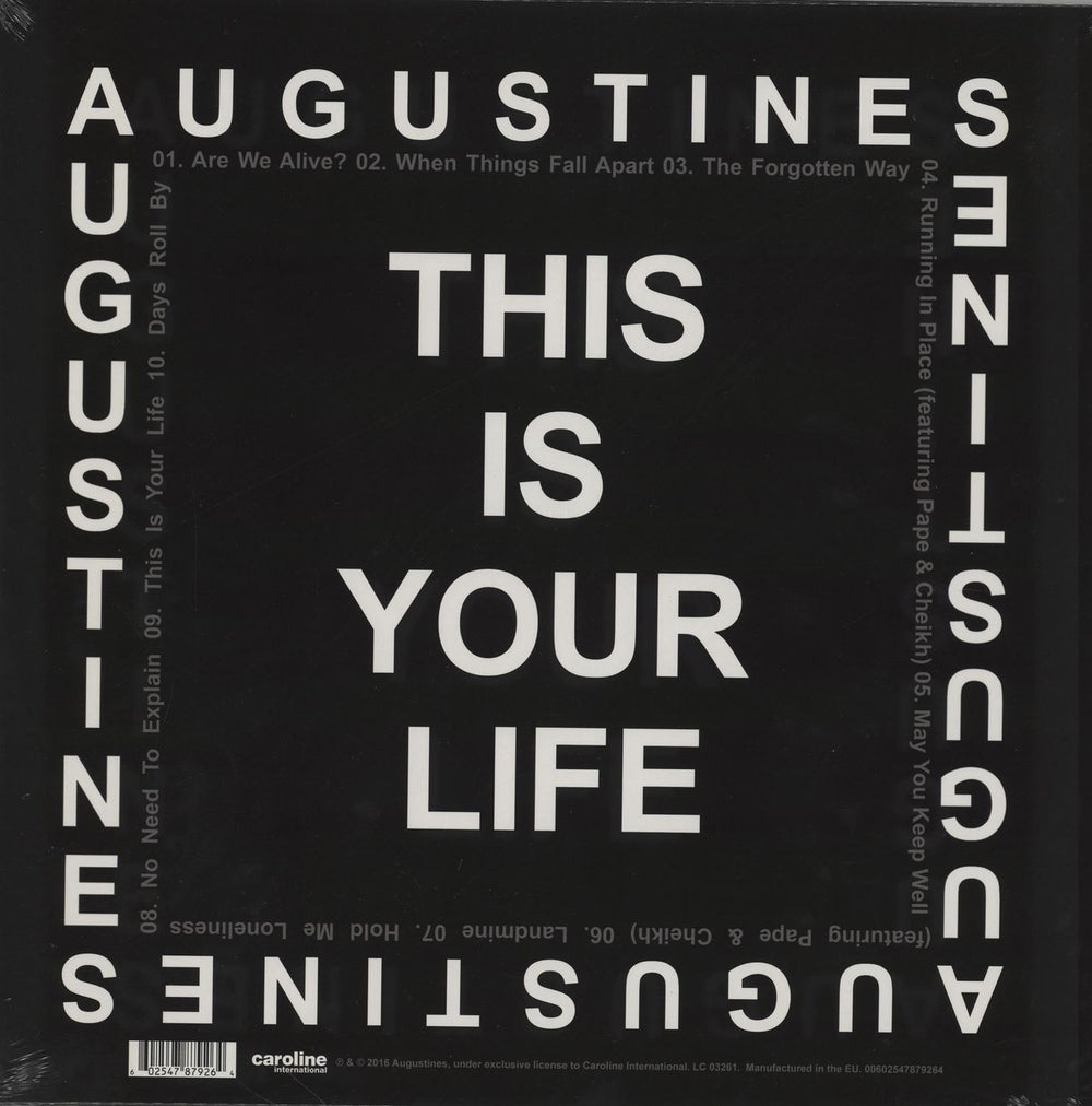 Augustines This Is Your Life - Sealed UK vinyl LP album (LP record) 602547879264