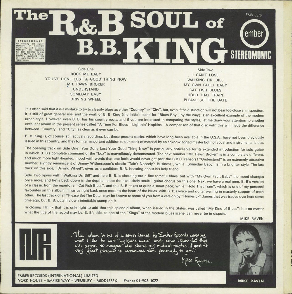 B B King The R&B Soul Of B.B. King UK vinyl LP album (LP record)
