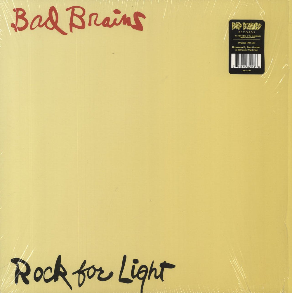 Bad Brains Rock For Light - Reissue + Custom Stickered Open Shrink US vinyl LP album (LP record) ORGM-2181