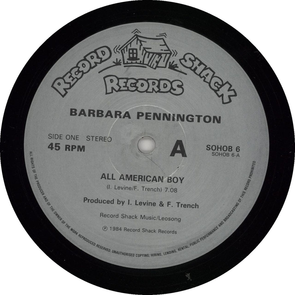 Barbara Pennington All American Boy UK 12" vinyl single (12 inch record / Maxi-single) SOHOB6