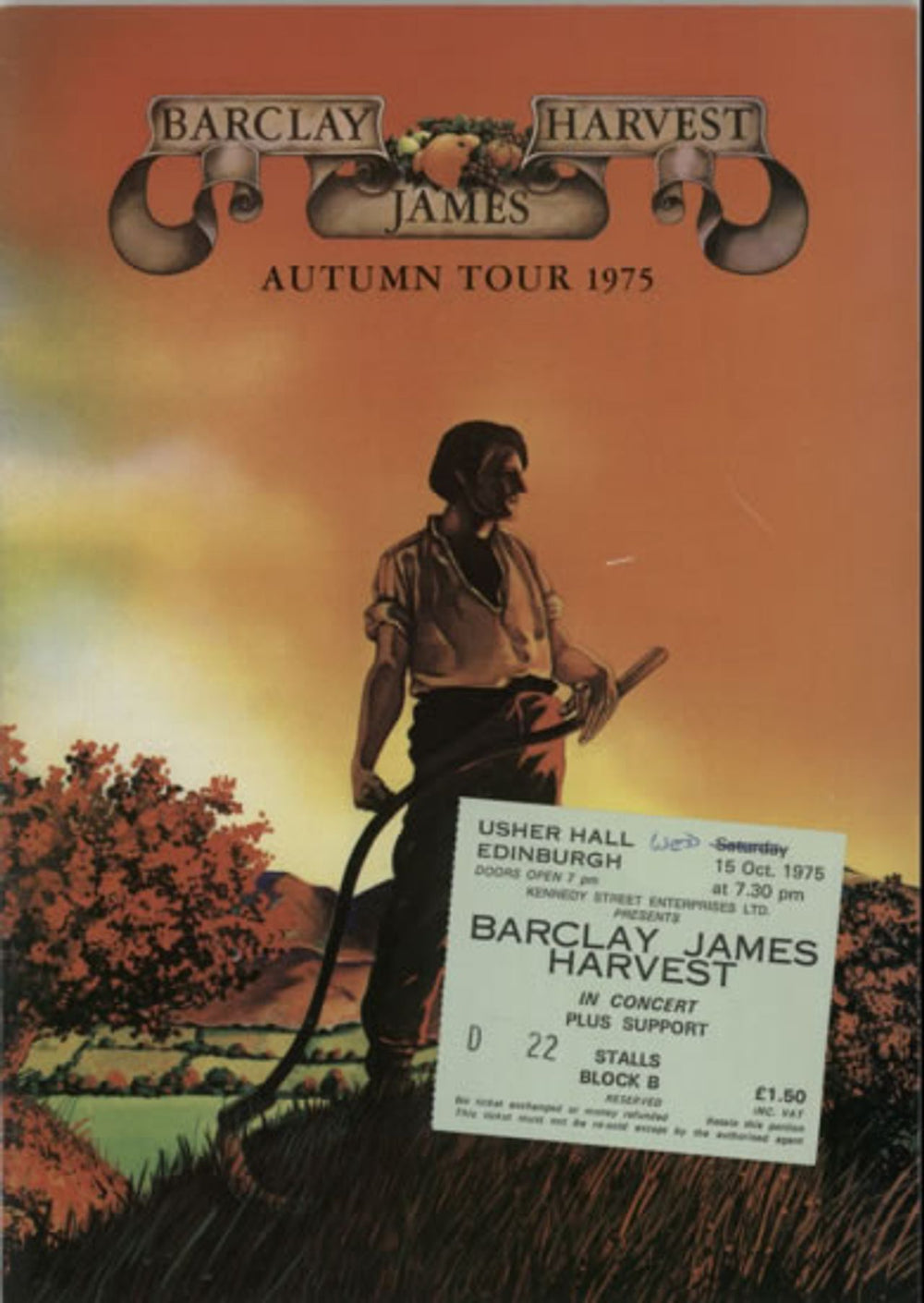 Barclay James Harvest Autumn Tour 1975 + Ticket Stub UK tour programme TOUR PROGRAMME