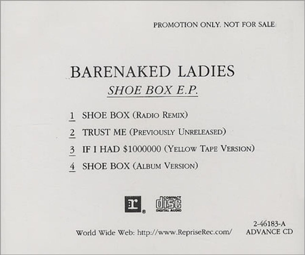 Barenaked Ladies Shoe Box EP US Promo CD single (CD5 / 5") 46183-A