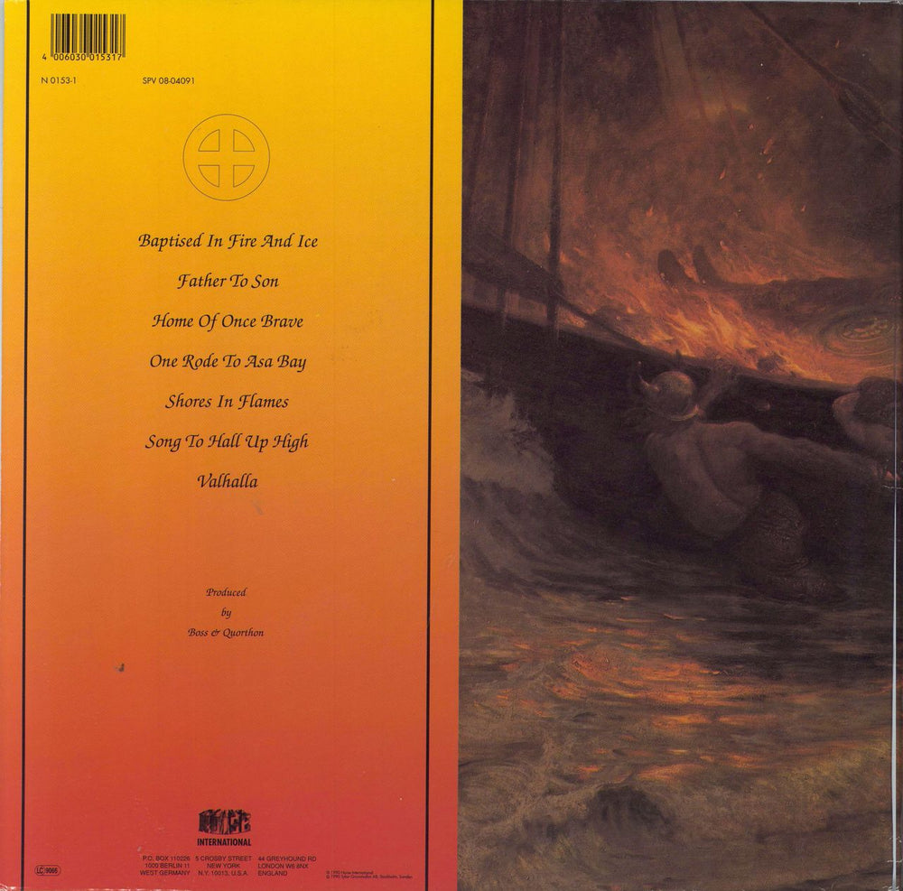 Bathory Hammerheart - gatefold - EX German vinyl LP album (LP record) 4006030015317