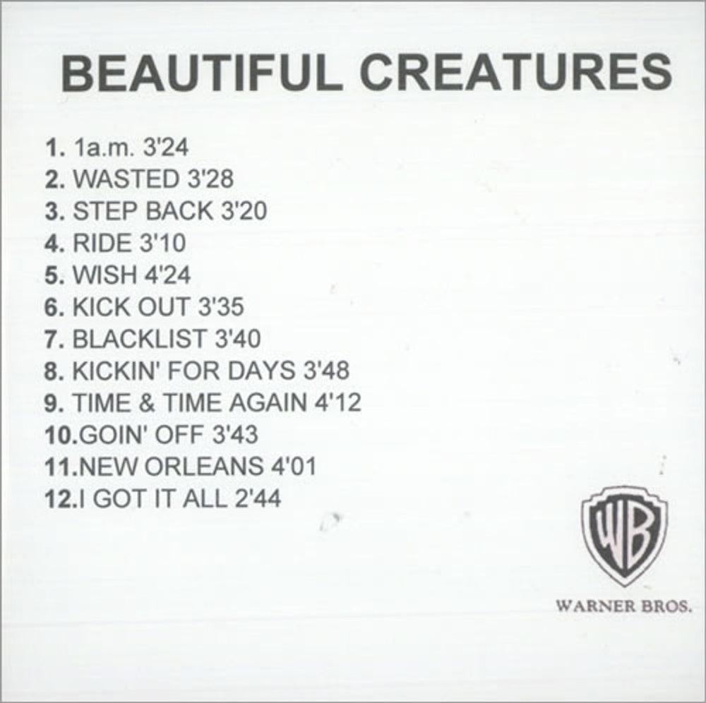 Beautiful Creatures Beautiful Creatures UK Promo CD-R acetate CD-R ACETATE