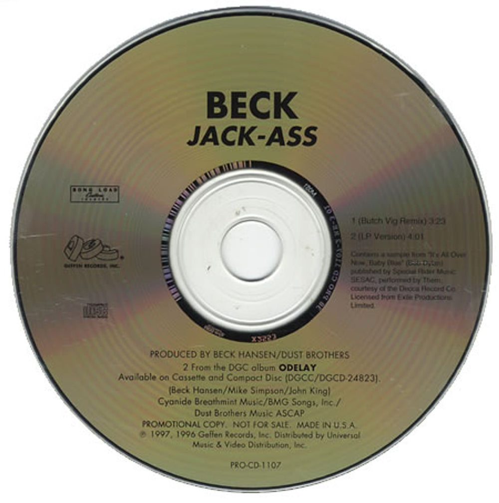 Beck Jack-ass US Promo CD single (CD5 / 5") PRO-CD-1107