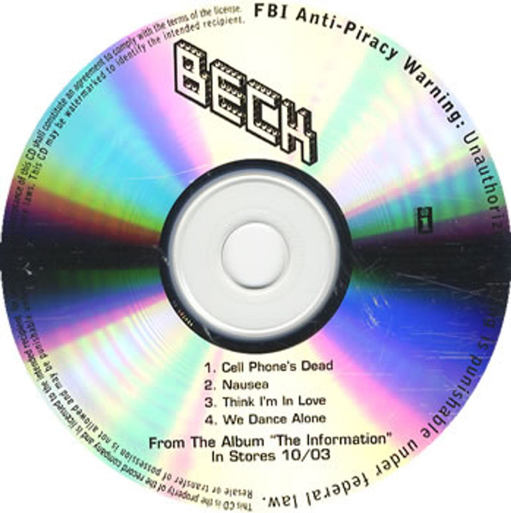 Beck The Information US Promo CD-R acetate CD-R ACETATE