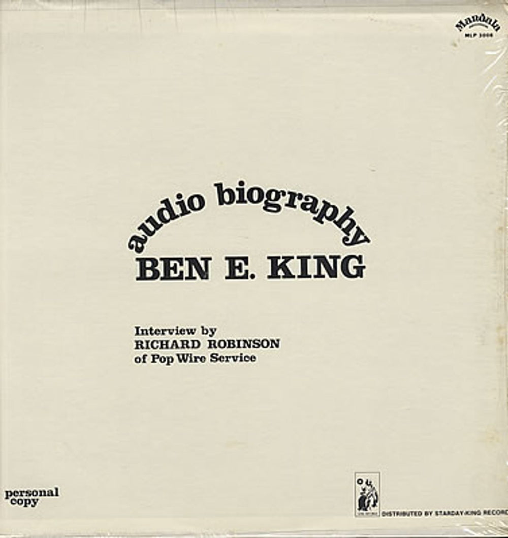 Ben E. King Audio Biography US Promo vinyl LP album (LP record) MLP3008