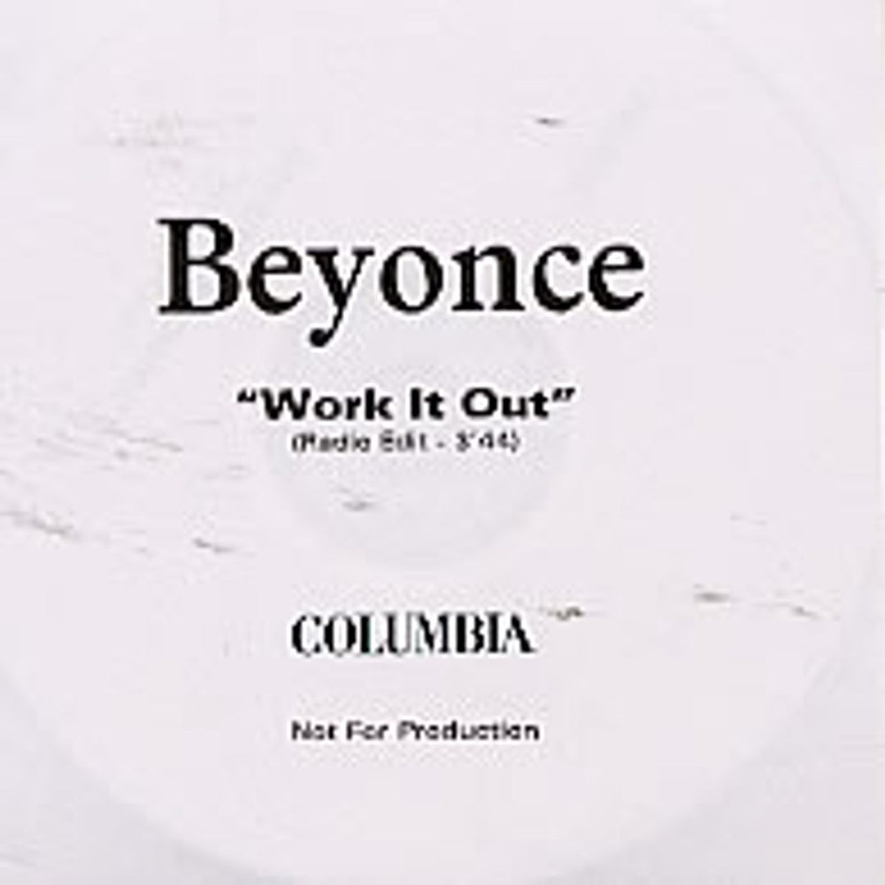 Beyoncé Work It Out UK Promo CD-R acetate CD ACETATE
