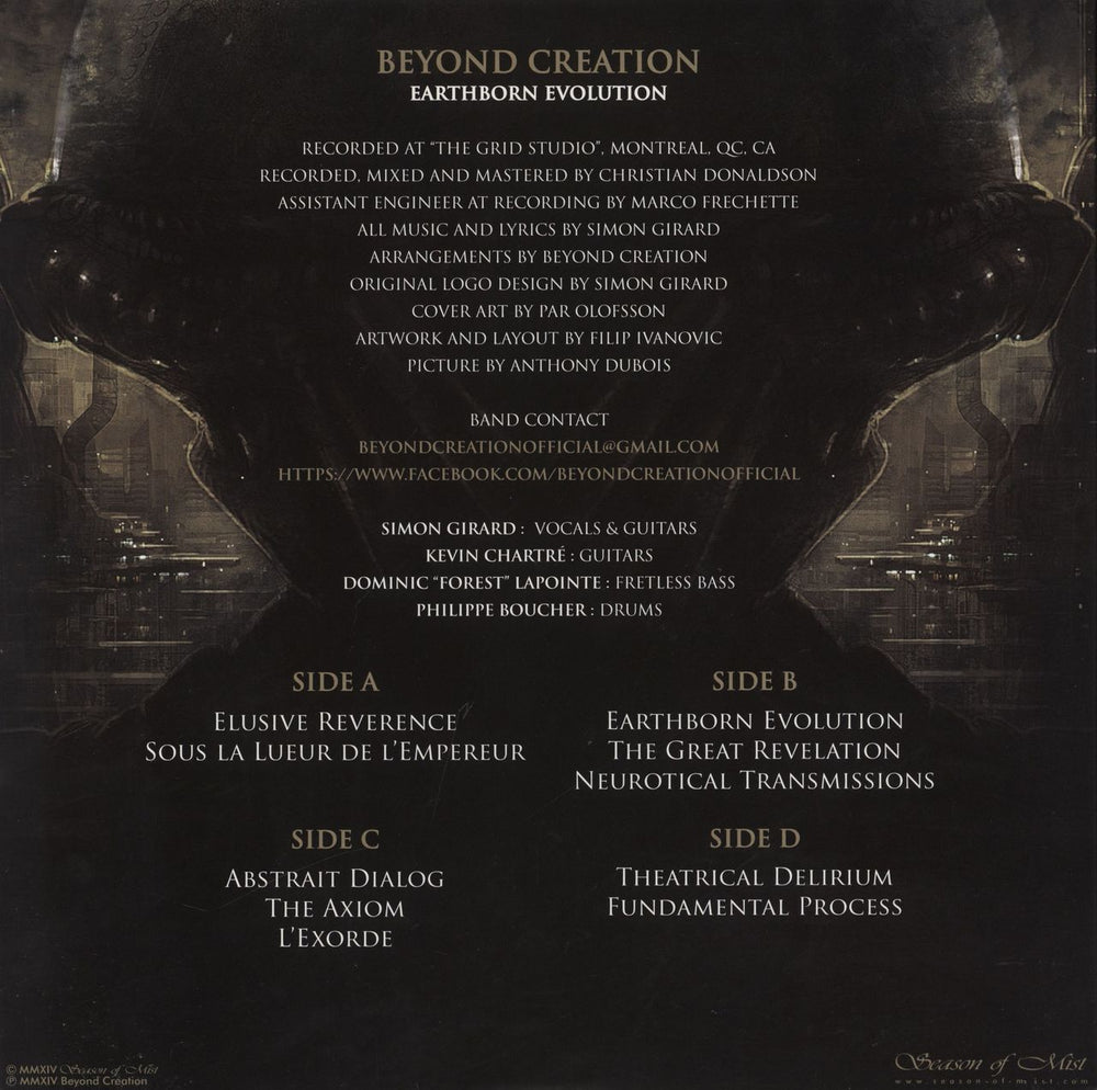 Beyond Creation Earthborn Evolution - Transparent Gold Vinyl French 2-LP vinyl record set (Double LP Album)