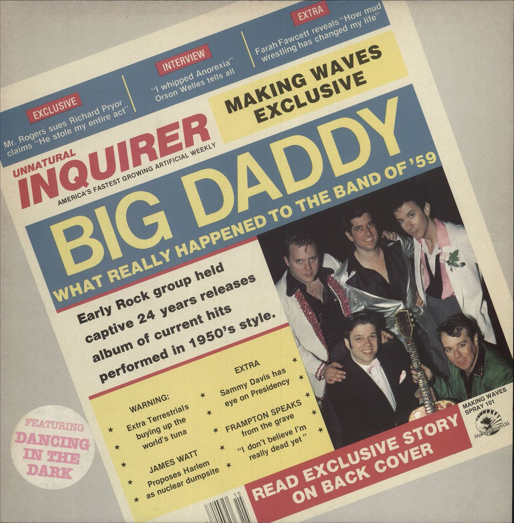 Big Daddy What Really Happened To The Band Of '59 - Stickered Sleeve UK vinyl LP album (LP record) SPRAY101