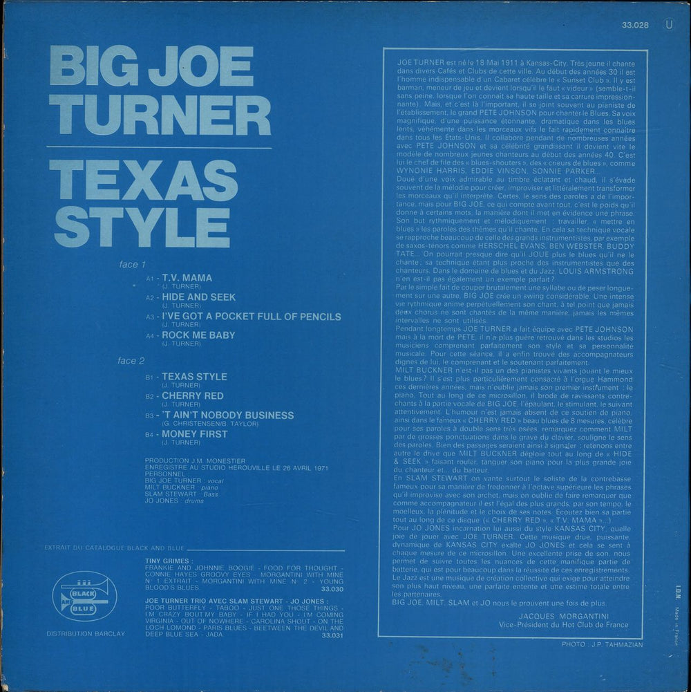 Big Joe Turner Texas Style French vinyl LP album (LP record)