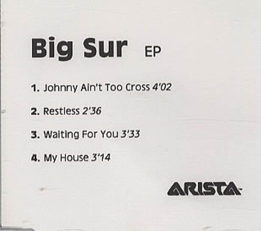 Big Sur Big Sur EP UK Promo CD-R acetate CD-R ACETATE