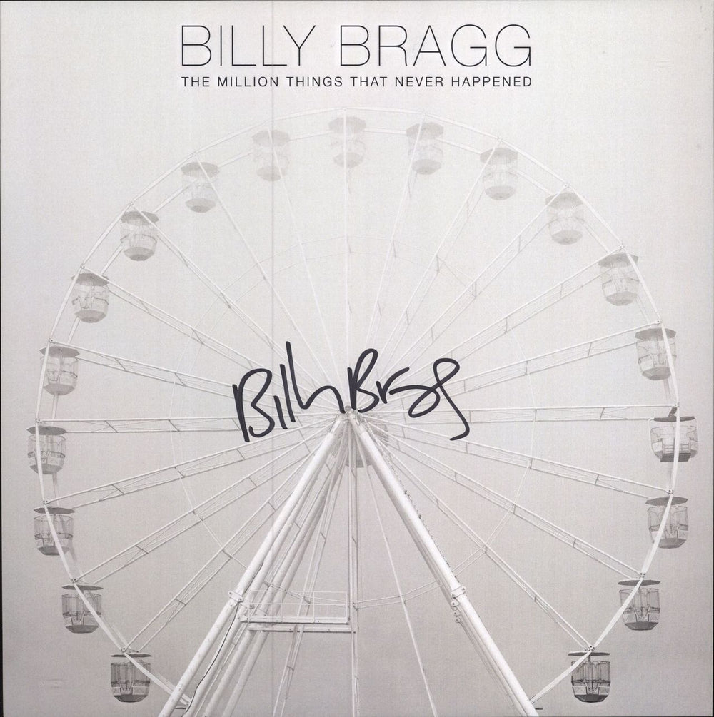 Billy Bragg The Million Things That Never Happened - Grey Marbled Vinyl + Signed Print UK vinyl LP album (LP record) BBRLPTH787103