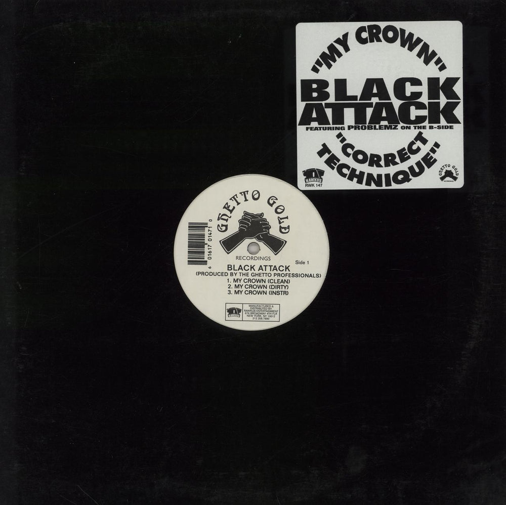 Black Attack My Crown / Correct Technique US 12" vinyl single (12 inch record / Maxi-single) RWK147